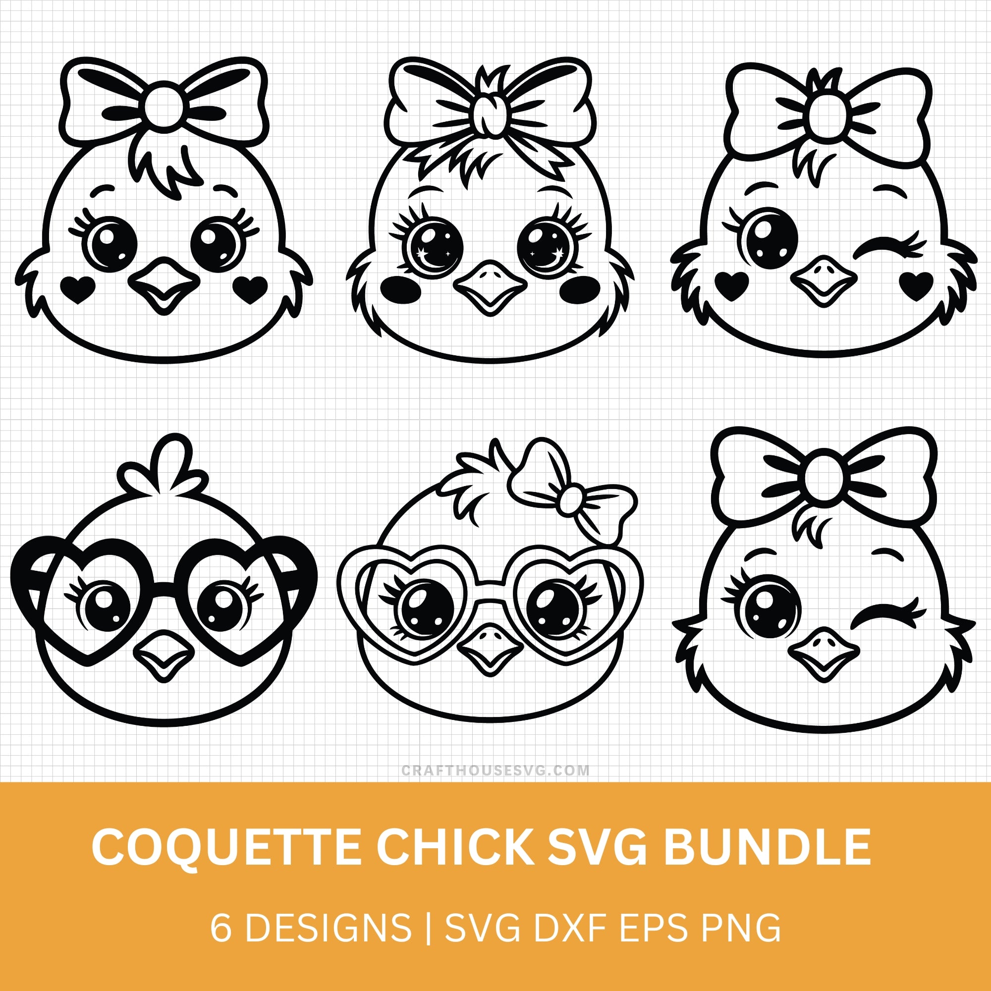Coquette Chick Easter SVG Bundle - Craft House SVG