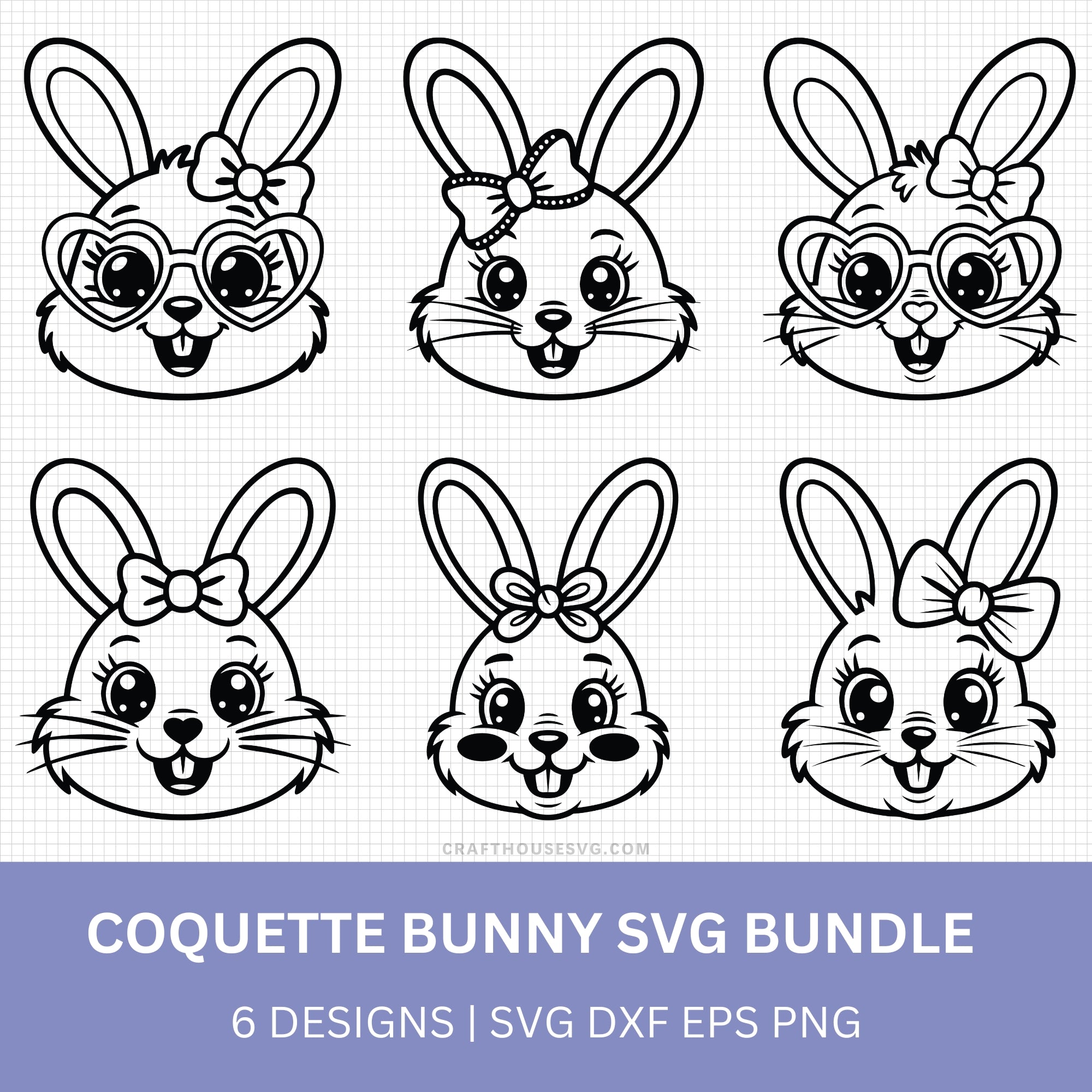 Coquette Easter Bunny SVG Bundle - Craft House SVG