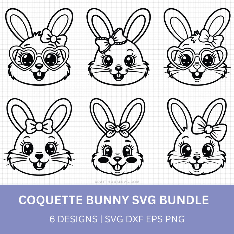 Coquette Easter Bunny SVG Bundle - Craft House SVG