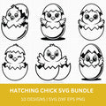Hatching Chick Easter SVG Bundle - Craft House SVG