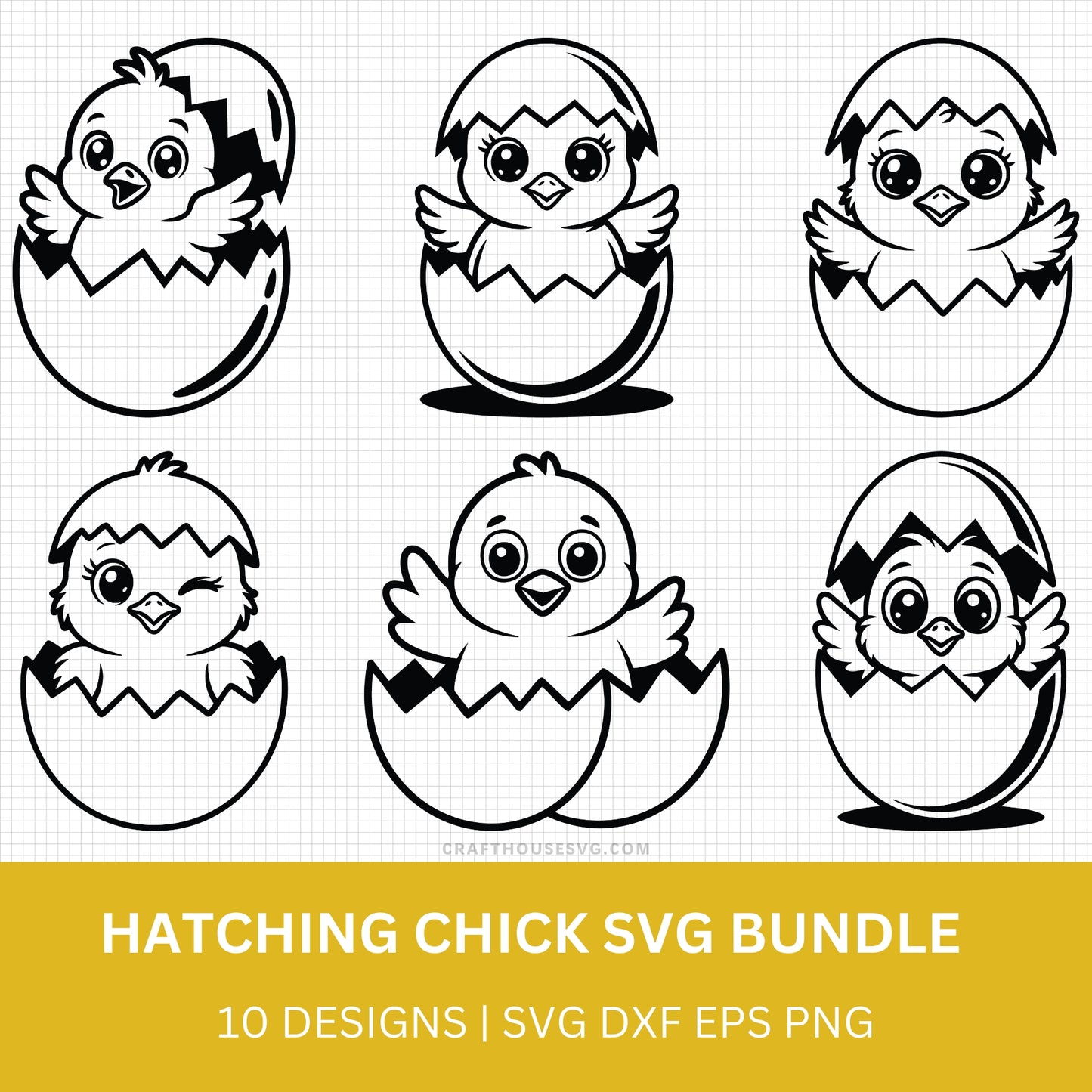 Hatching Chick Easter SVG Bundle