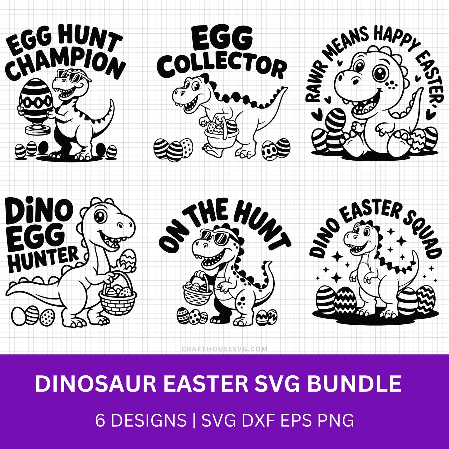 Dinosaur Easter SVG Bundle PLR Resell Rights