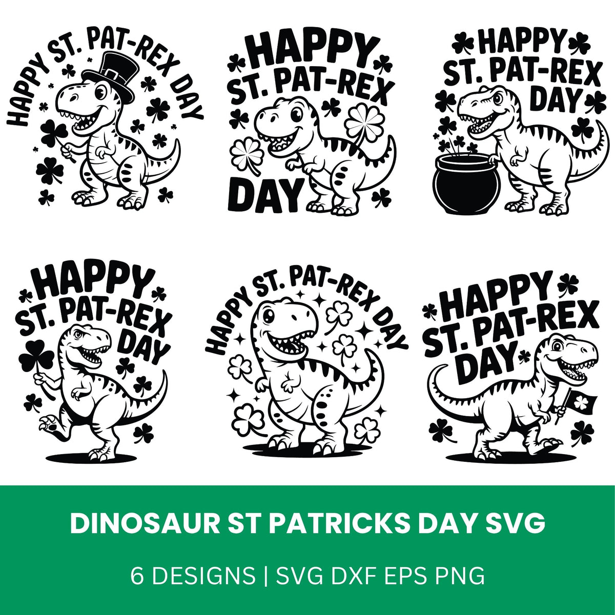 Dinosaur St Patricks Day SVG Bundle