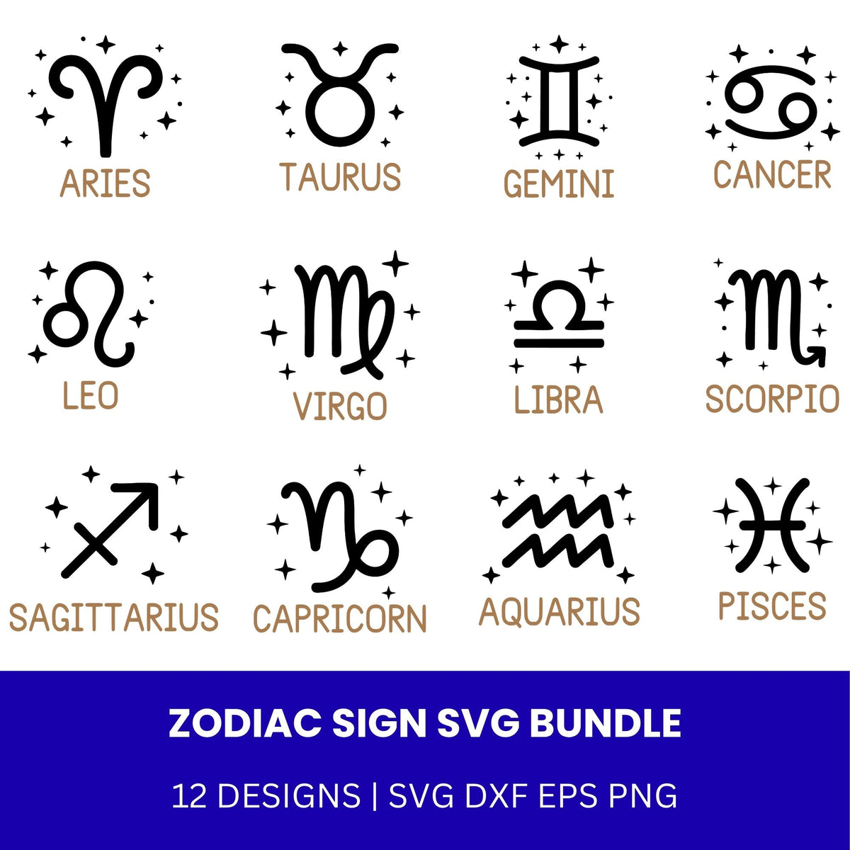 Zodiac Sign SVG Bundle