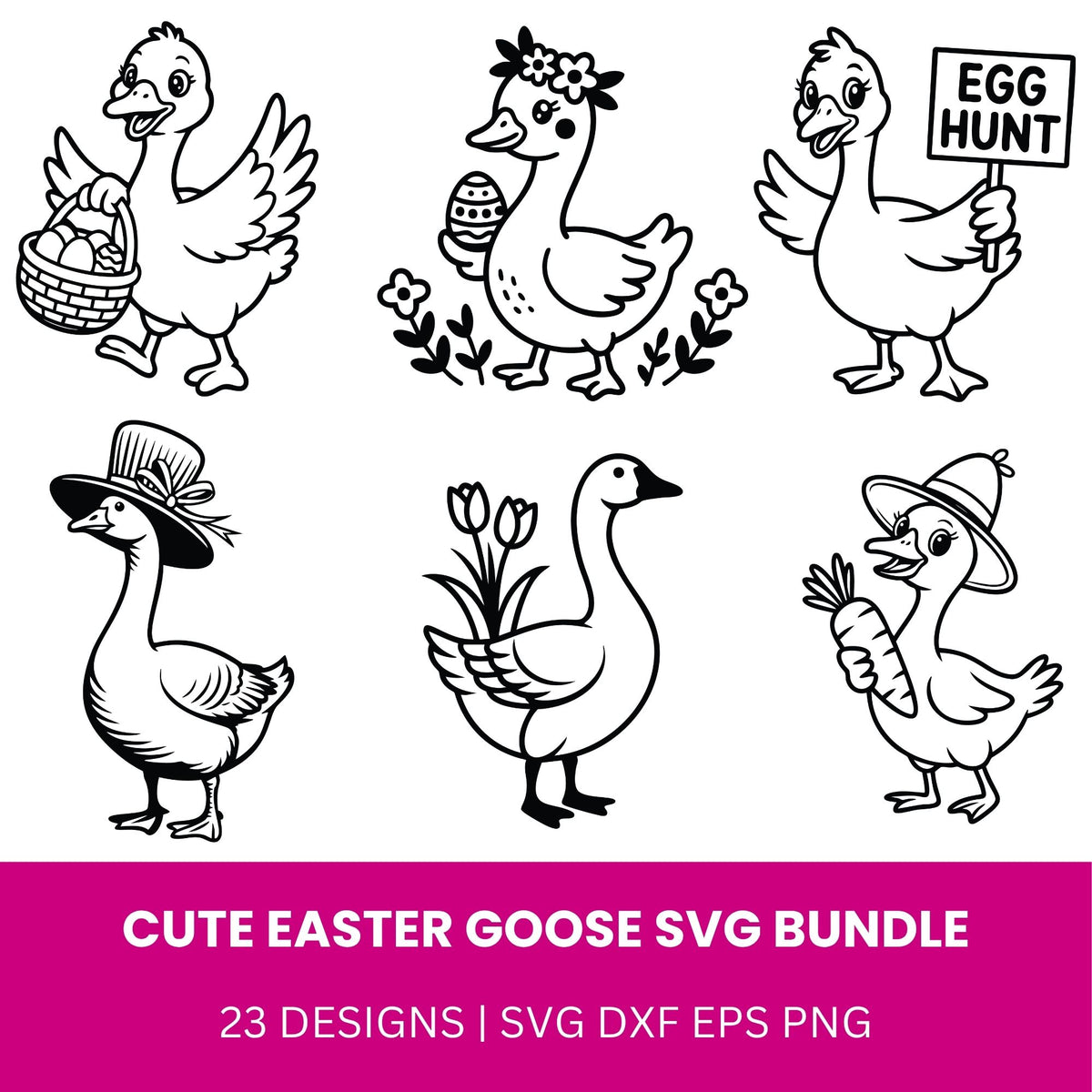 Cute Easter Goose SVG Bundle