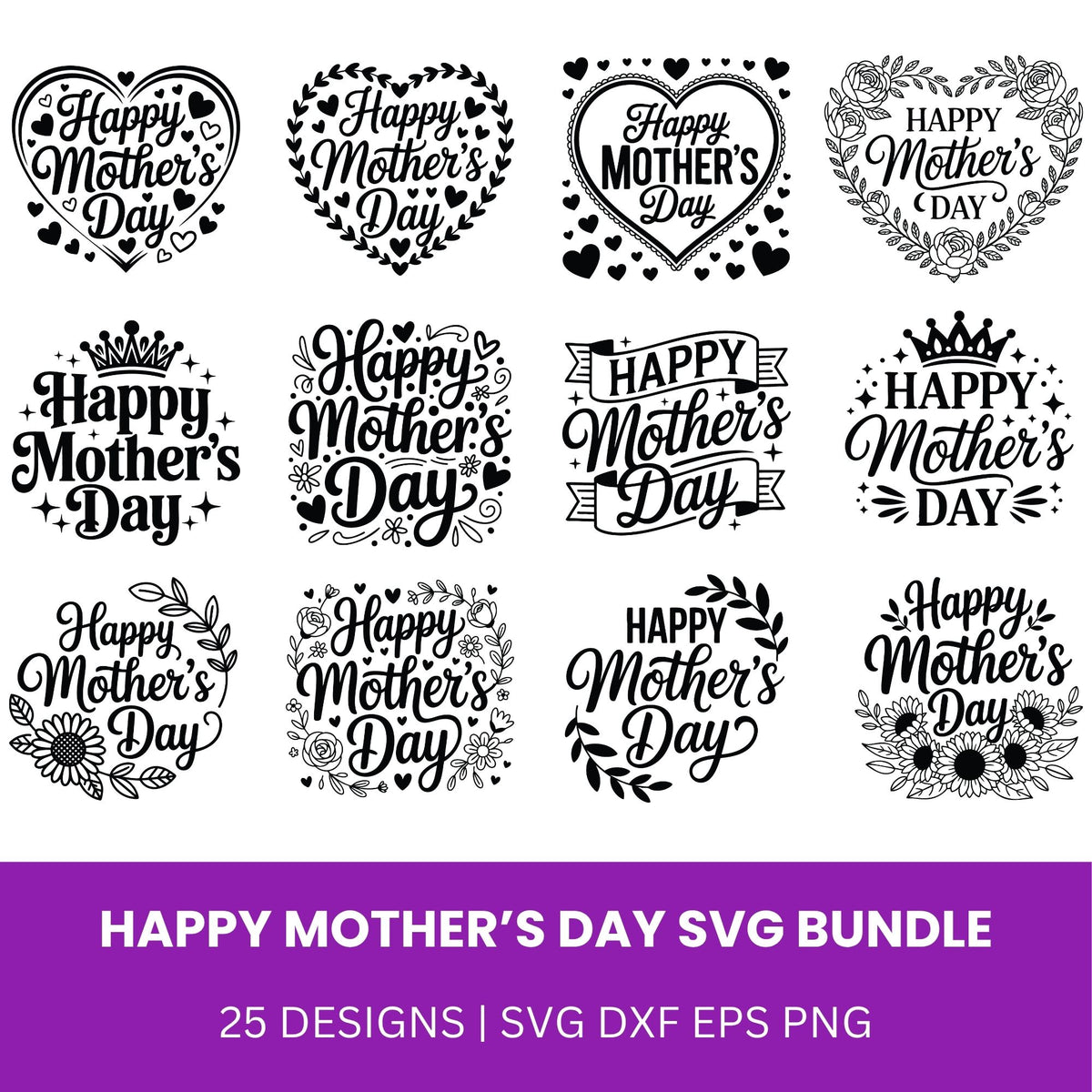 Happy Mothers Day SVG Bundle