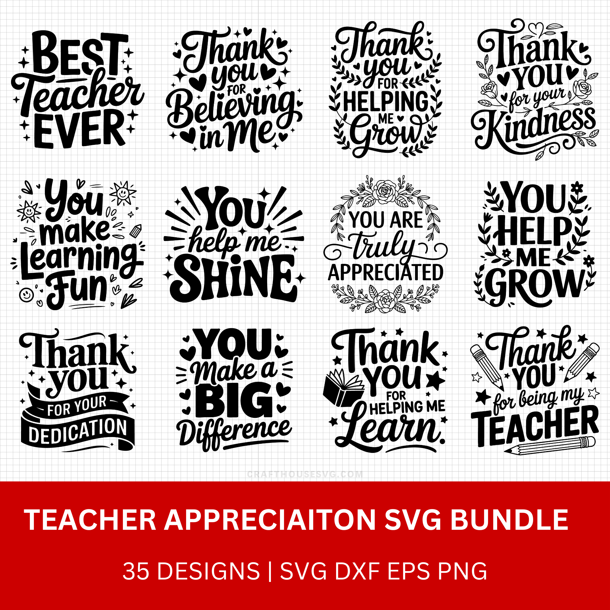 Teacher Appreciation SVG Bundle