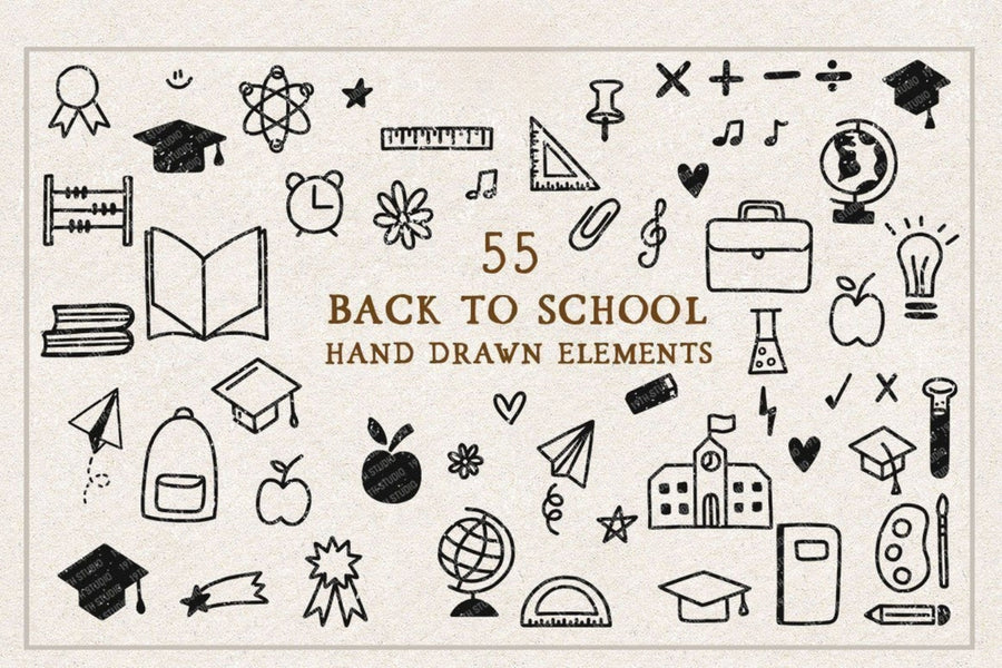 Back To School Hand Drawn Elements
