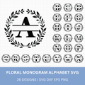 Circle Floral Monogram Alphabet SVG Bundle - Daily Freebies - Craft House SVG