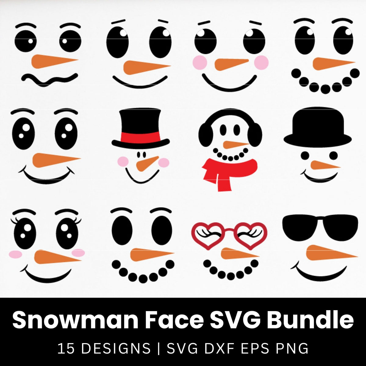 Snowman Face SVG Bundle