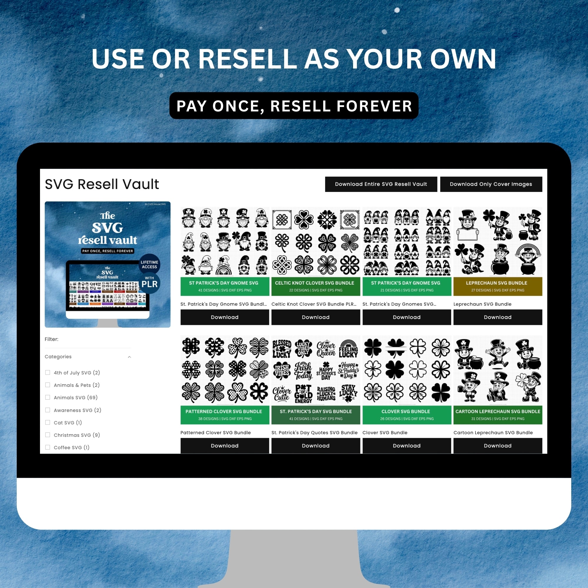 The SVG Resell Vault Lifetime Access - Craft House SVG