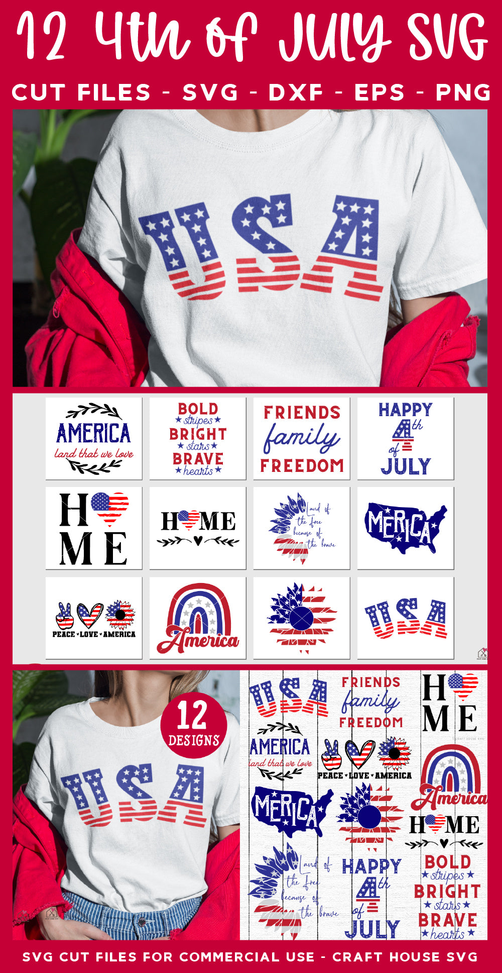 4th of July Shirt SVG Bundle