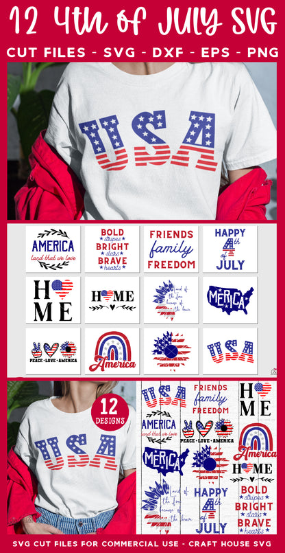 4th of July Shirt SVG Bundle