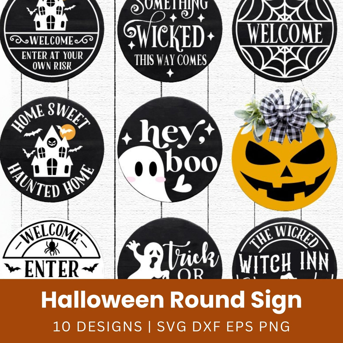 Halloween Round Sign SVG Bundle