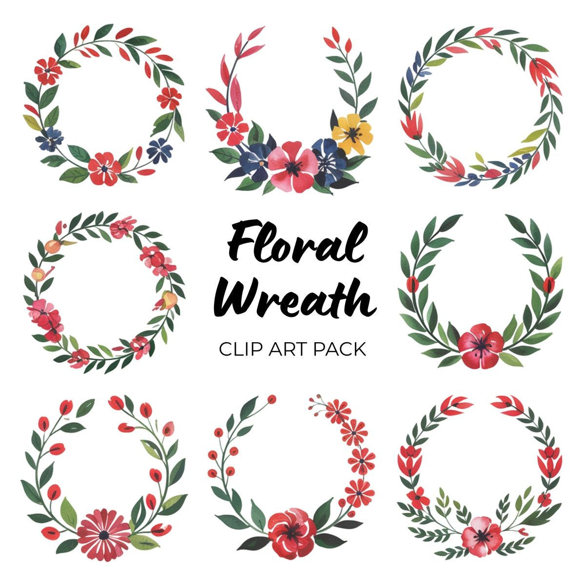 Floral Wreath Clipart Pack