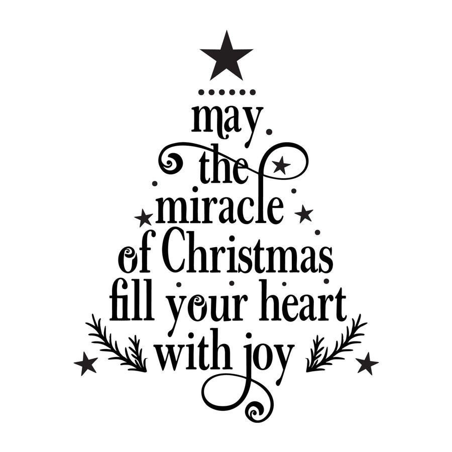 May The Miracle Of Christmas Fill Your Heart With Joy SVG design for Cricut, Silhouette, laser cutting, vinyl, sublimation, Christmas crafts, and DIY projects.