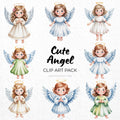 Cute Angel Clipart Sublimation Bundle PNG - Craft House SVG