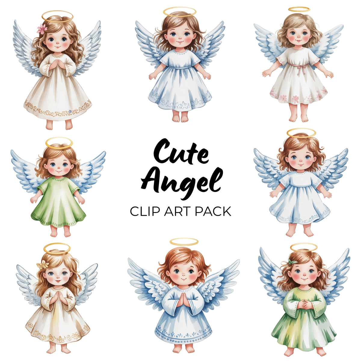 Cute Angel Clipart Pack