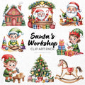 Santa's Workshop Clipart Sublimation Bundle PNG - Craft House SVG