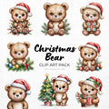 Christmas Bear Clipart Pack Sublimation Bundle PNG - Craft House SVG