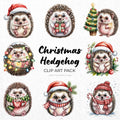Christmas Hedgehog Clipart Pack Sublimation Bundle PNG - Craft House SVG