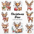 Christmas Deer Clipart Pack Sublimation Bundle PNG - Craft House SVG