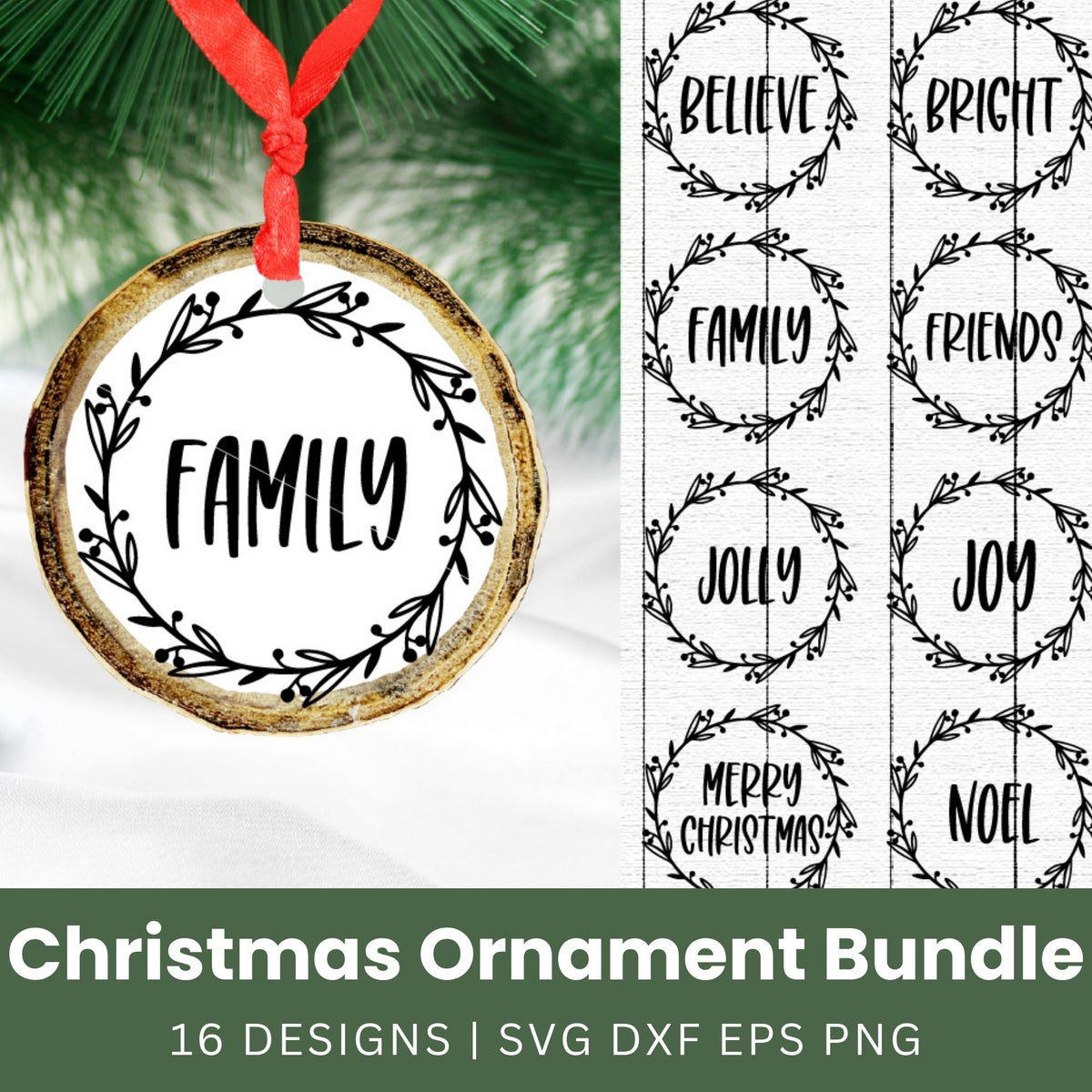 Christmas Ornament SVG Bundle