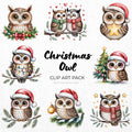 Christmas Owl Clipart Pack Sublimation Bundle PNG - Craft House SVG