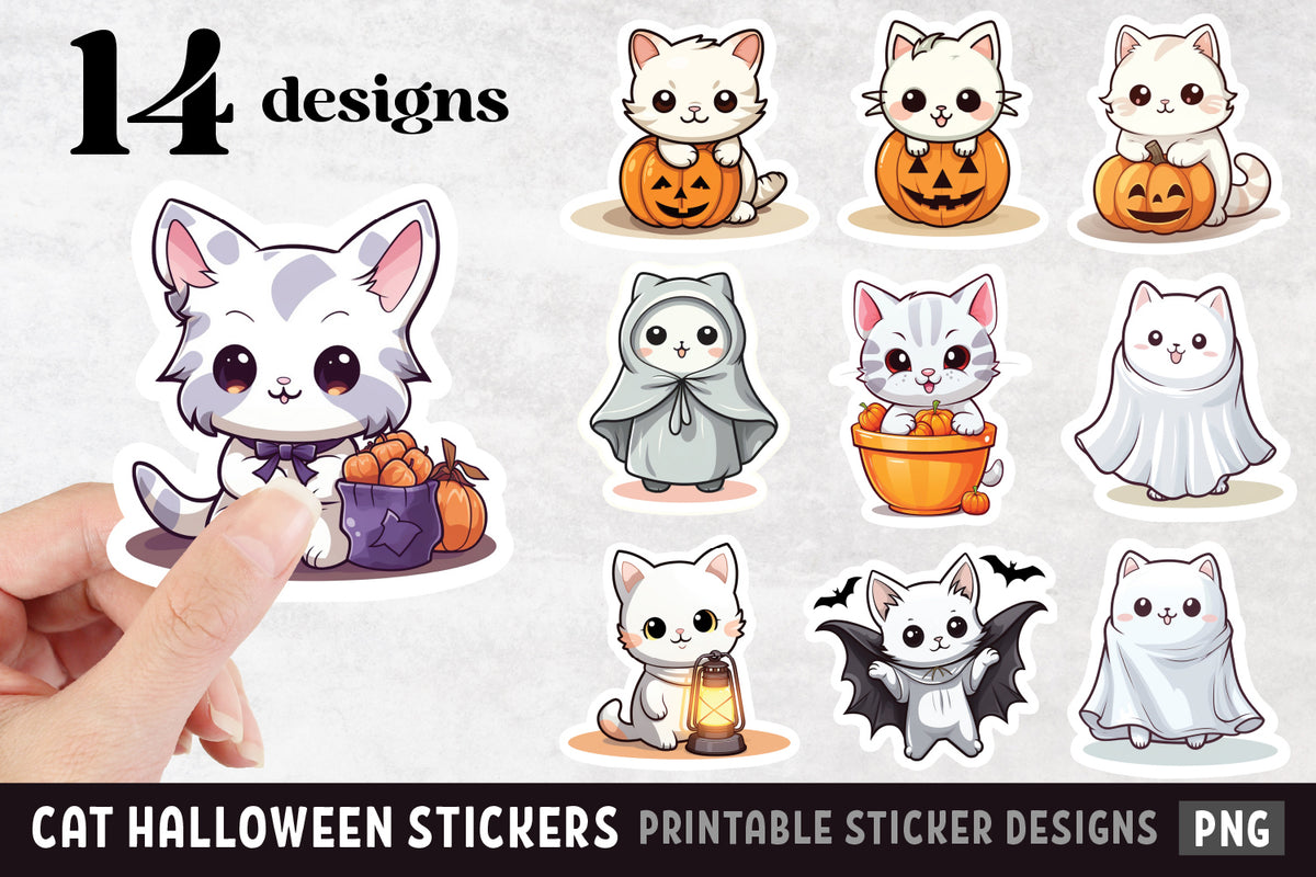 Cat Halloween Stickers
