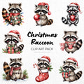 Christmas Raccoon Clipart Pack Sublimation Bundle PNG - Craft House SVG