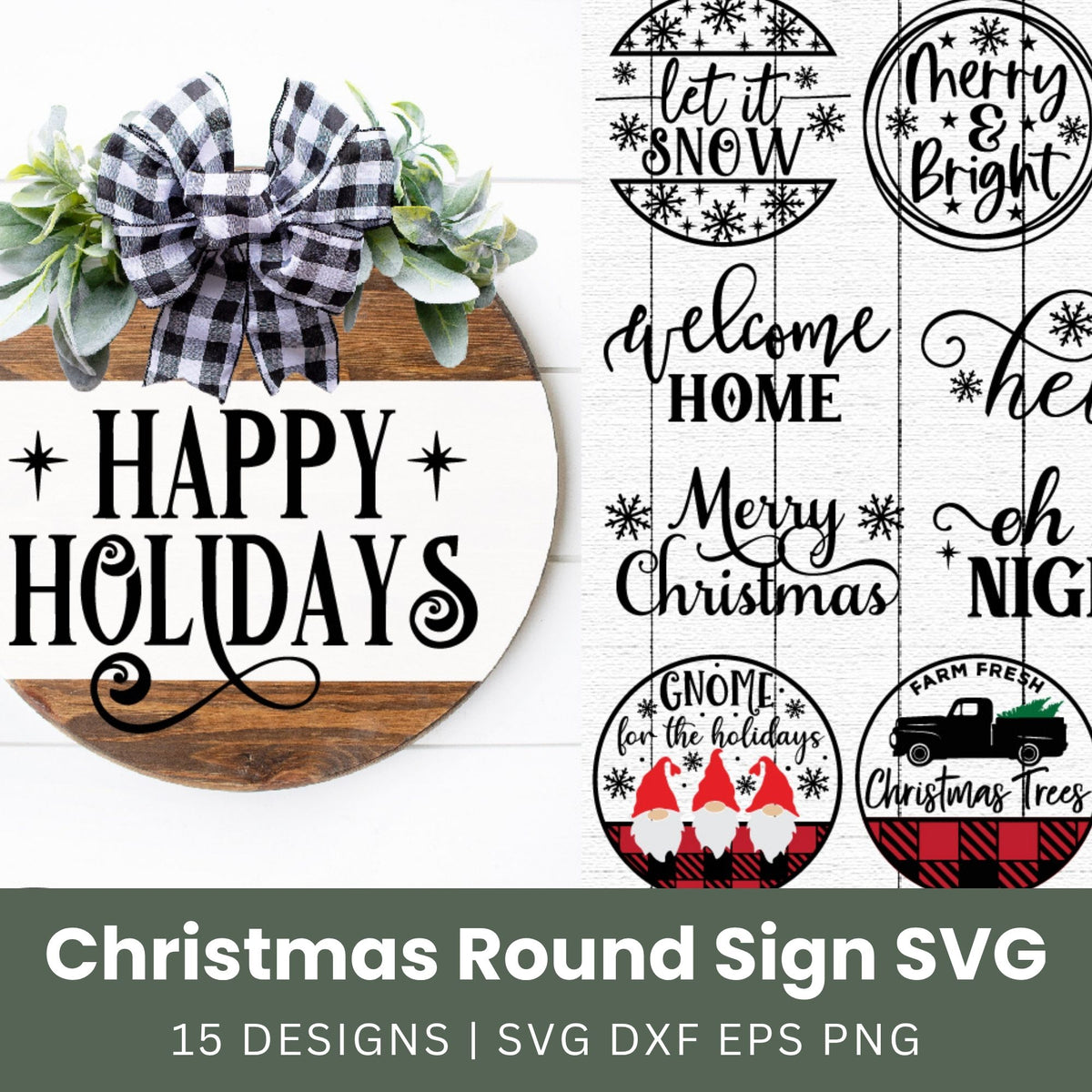 Christmas Round Signs SVG Bundle