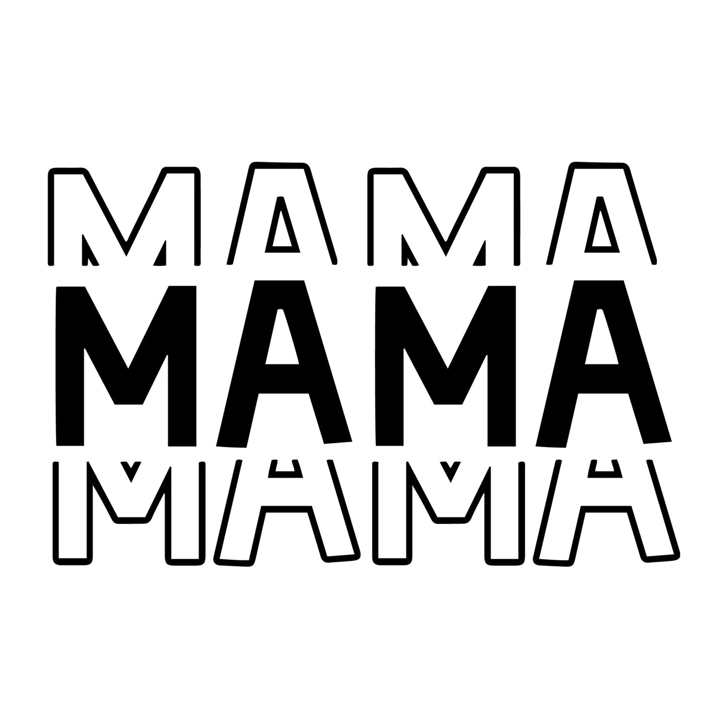 Mama SVG design for Cricut, Silhouette, laser cutting, vinyl, sublimation, mom and me matching shirts, and family craft projects.