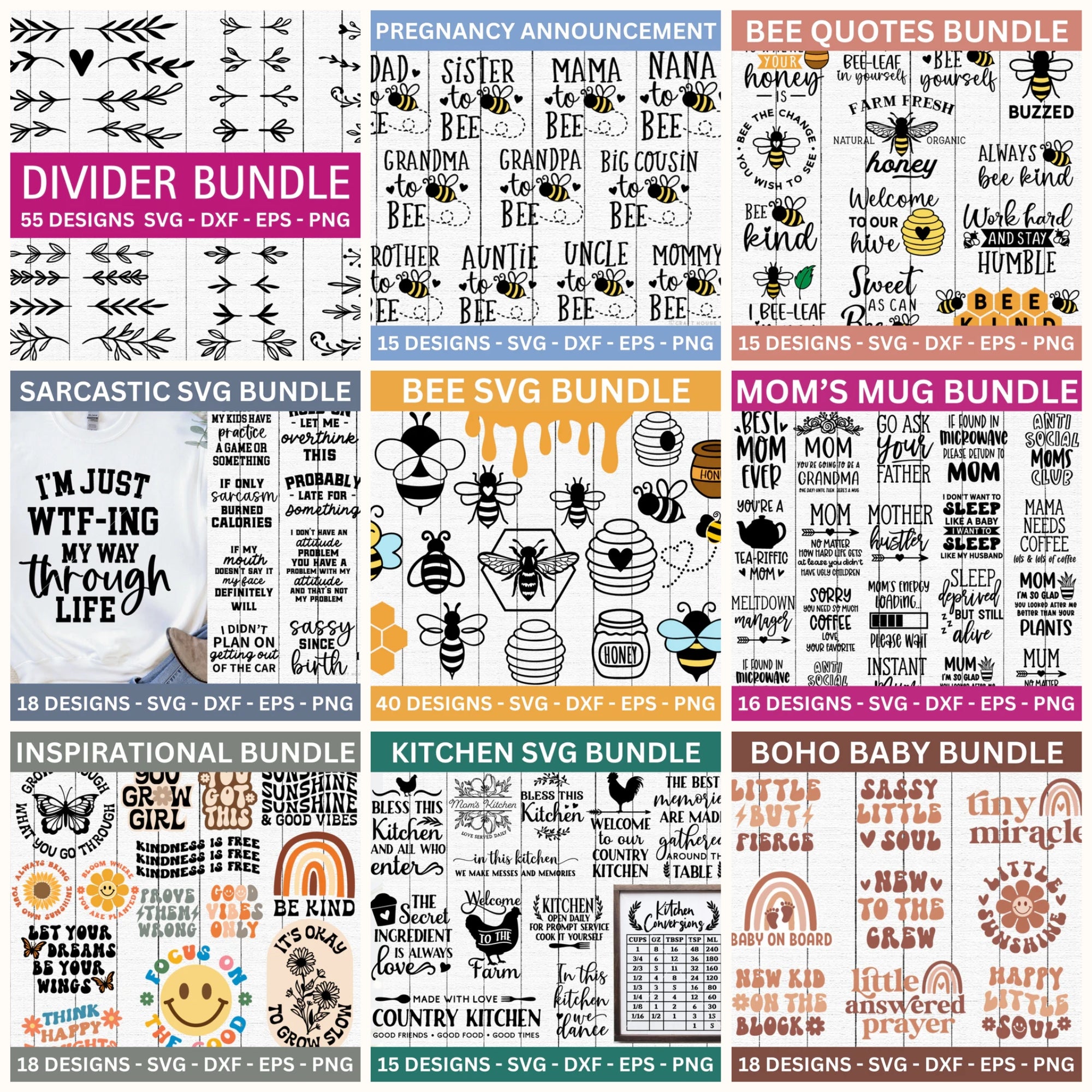 Mega SVG Bundle | 195 SVG Bundles Over 4000 Designs