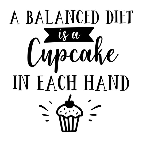 A Balanced Diet Is A Cupcake In Each Hand SVG