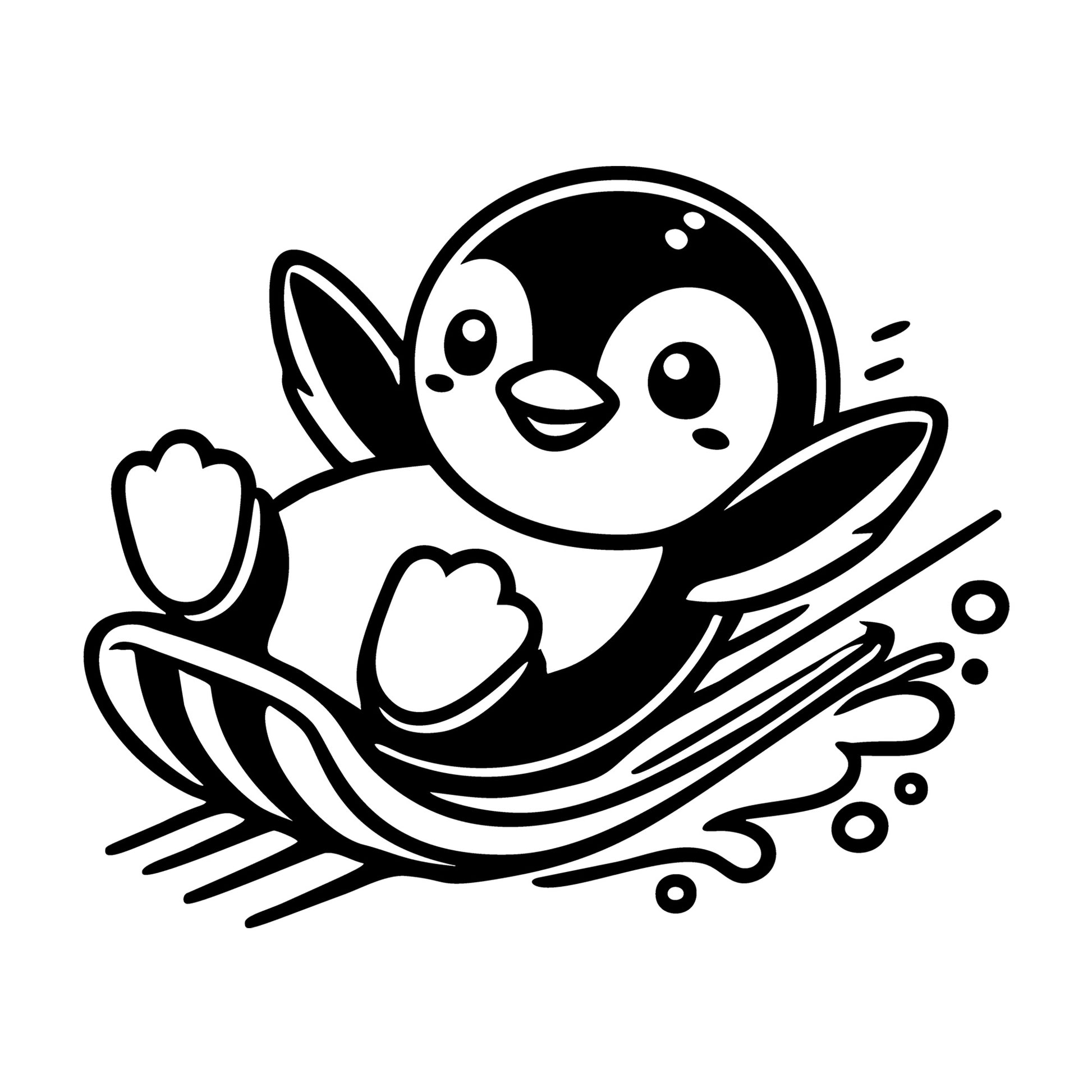 A Cute Penguin Sliding SVG design for Cricut, Silhouette, laser cutting, vinyl, sublimation, and craft projects.