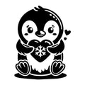 A Penguin Holding A Heart SVG design for Cricut, Silhouette, laser cutting, vinyl, sublimation, and craft projects.
