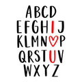A-Z SVG design for Cricut, Silhouette, laser cutting, vinyl, sublimation, Valentine crafts, and DIY projects.