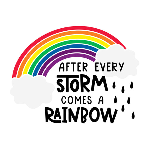 After Every Storm Comes a Rainbow SVG for Cricut, Silhouette, laser cutting, vinyl, sublimation, baby onesies, baby shirts, decals, and DIY craft projects.