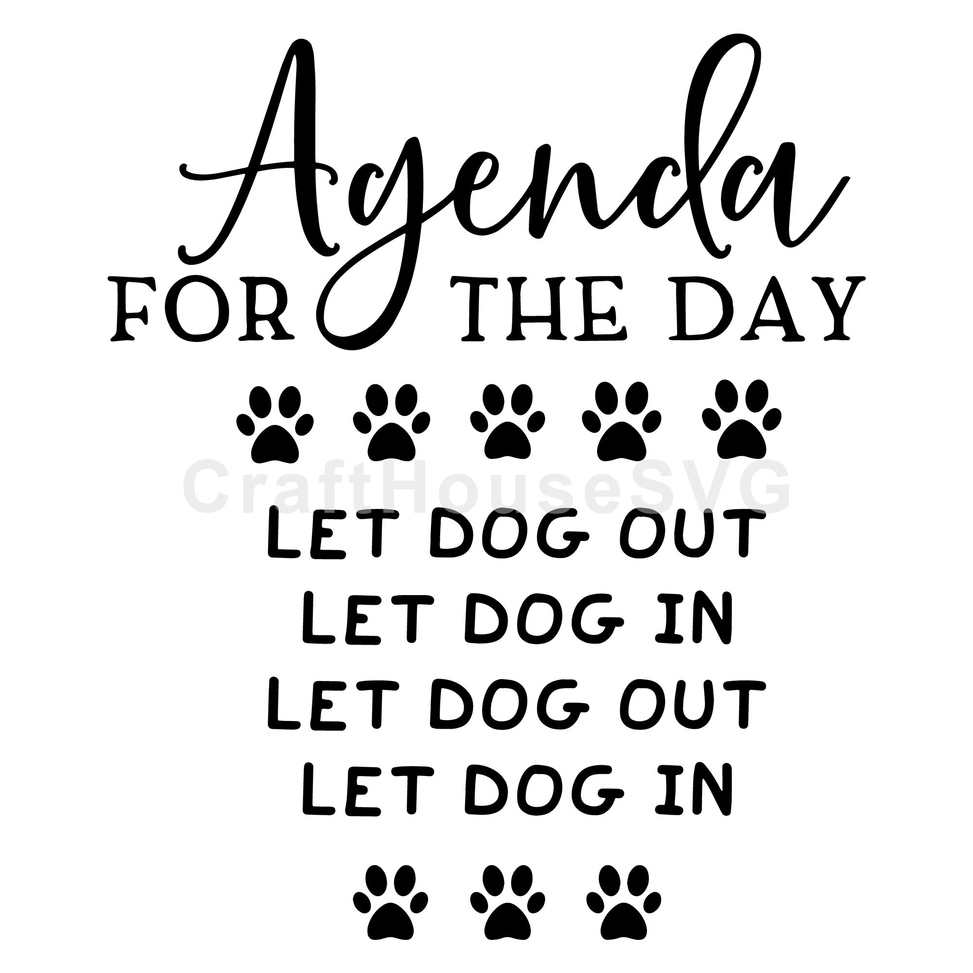 Agenda for the day Dog SVG