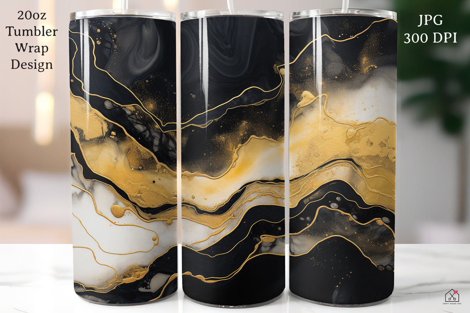 Alcohol Ink 20oz Tumbler Wrap Bundle Sublimation Designs JPG - Craft House SVG