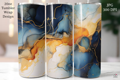 Alcohol Ink 20oz Tumbler Wrap Bundle Sublimation Designs JPG