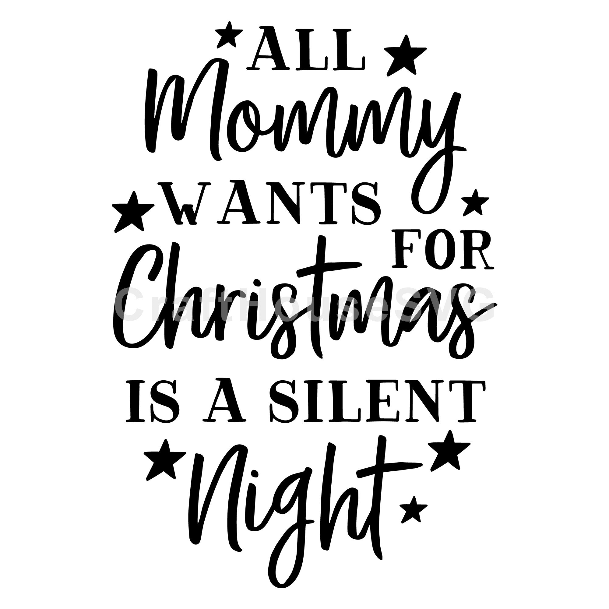 All mommy wants is a silent night SVG