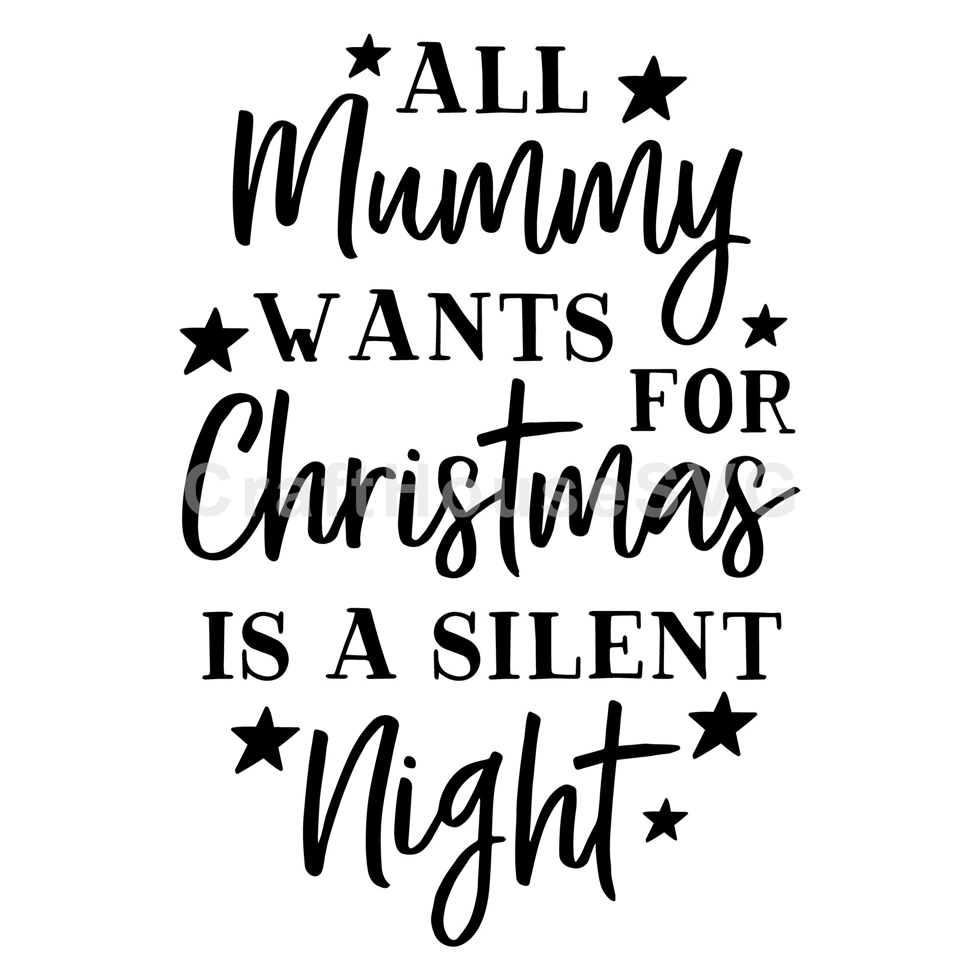 All mummy wants is a silent night SVG