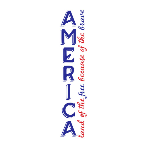 America Land Of The Free Because Of The Brave SVG design for Cricut, Silhouette, laser cutting, vinyl, sublimation, 4th of July, and patriotic craft projects.