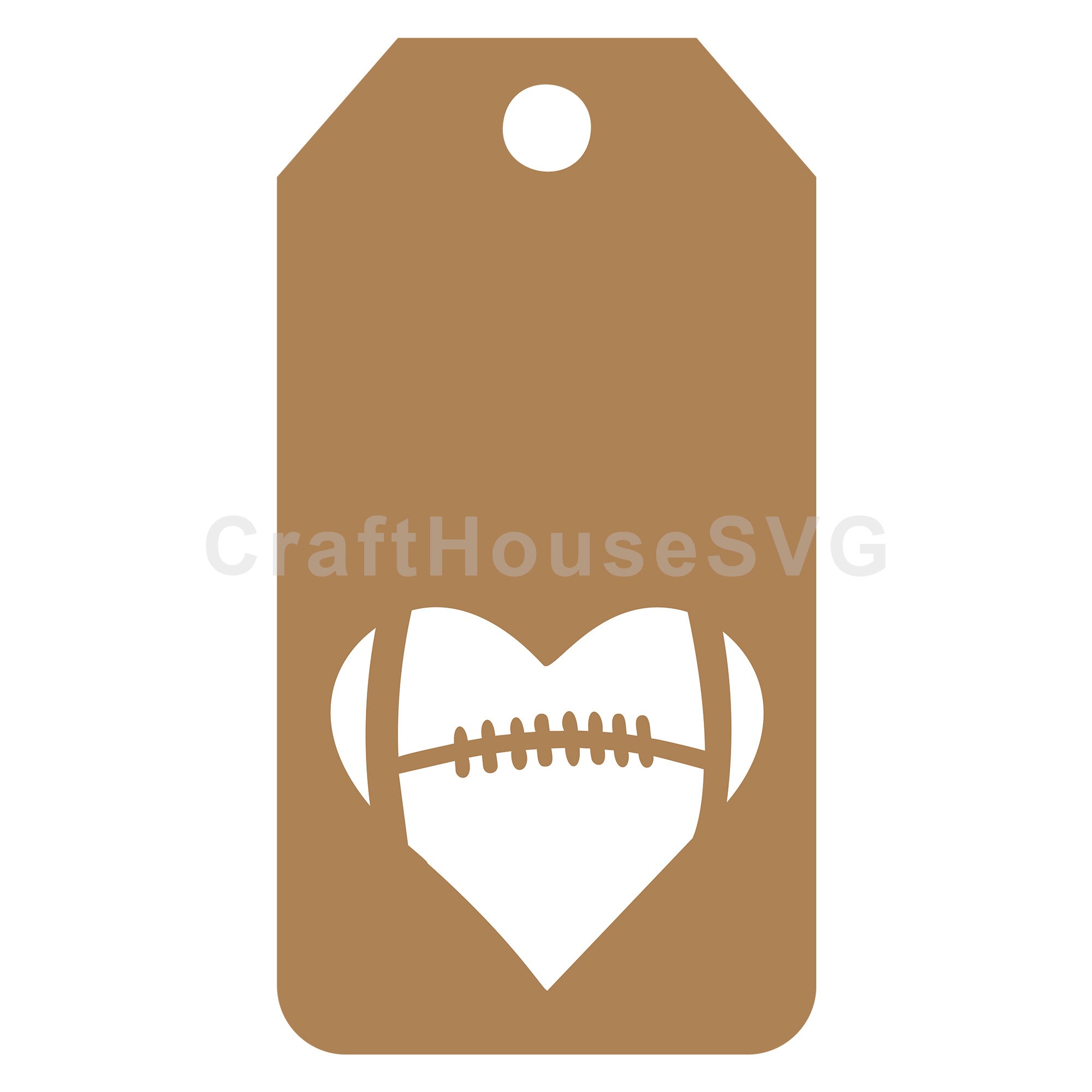 American Football Heart Gift Tag SVG