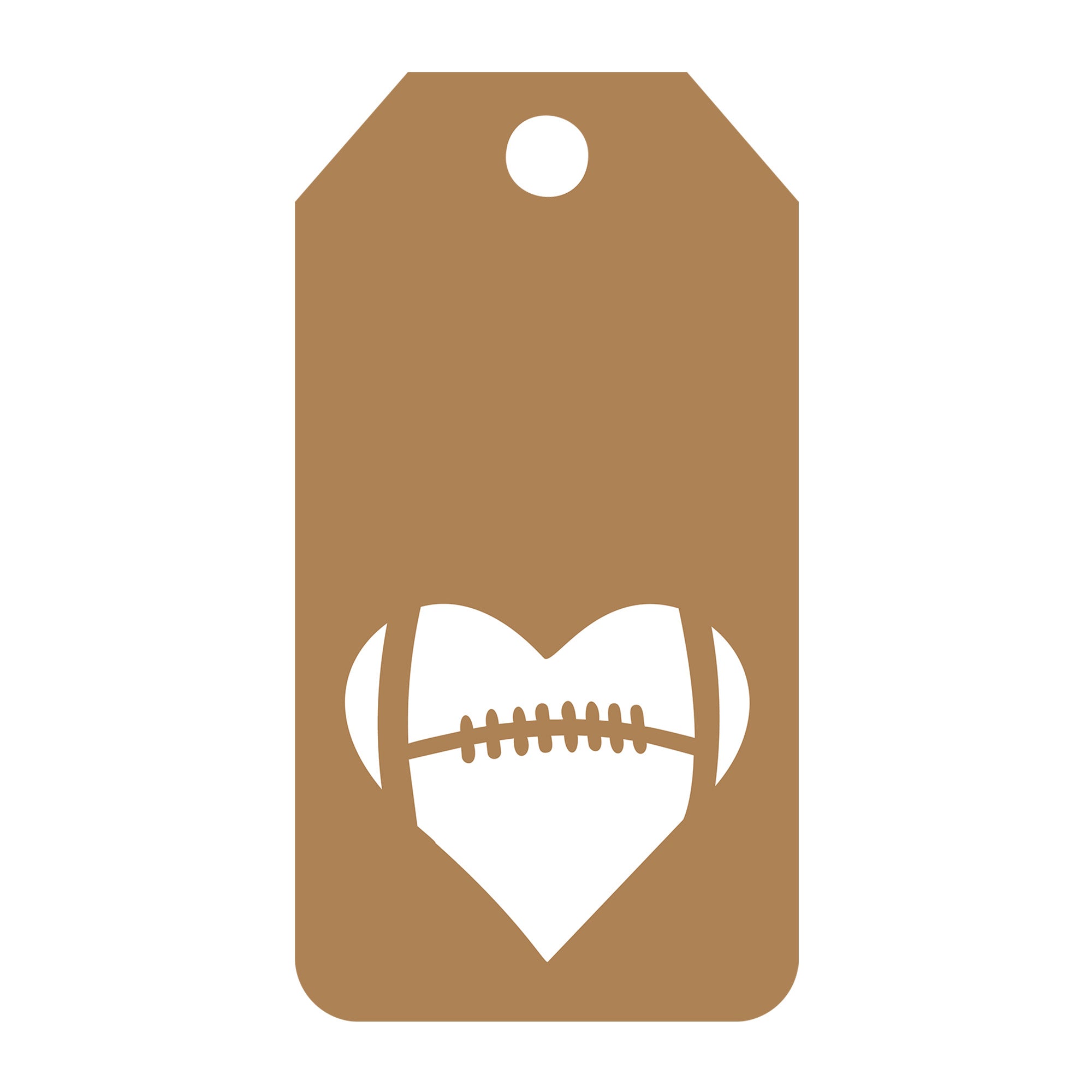 American Football Gift Tag SVG design for Cricut, Silhouette, laser cutting, vinyl, sublimation, gift tags, and craft projects.
