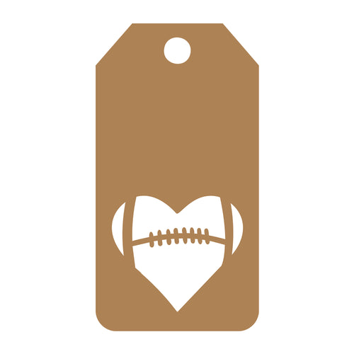 American Football Gift Tag SVG design for Cricut, Silhouette, laser cutting, vinyl, sublimation, gift tags, and craft projects.