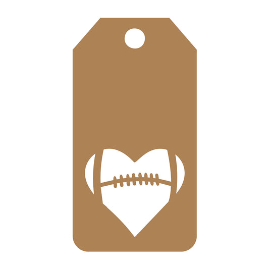American Football Gift Tag SVG design for Cricut, Silhouette, laser cutting, vinyl, sublimation, gift tags, and craft projects.