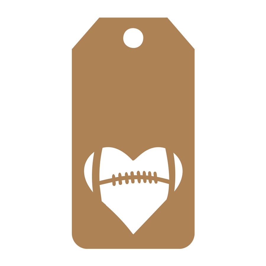 American Football Gift Tag SVG design for Cricut, Silhouette, laser cutting, vinyl, sublimation, gift tags, and craft projects.