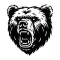 Angry Bear Silhouette SVG design for Cricut, Silhouette, laser cutting, vinyl, sublimation, and craft projects.